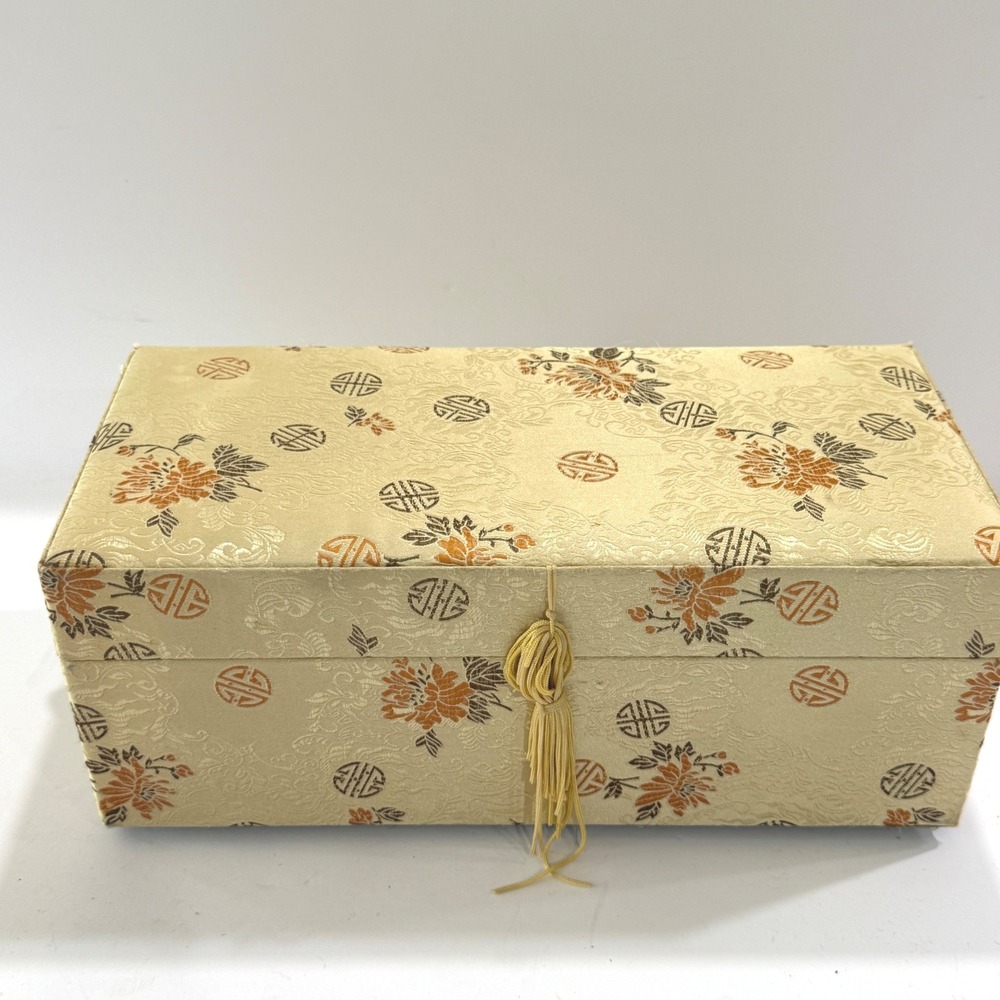 Vintage Clientele Time Therapy Musical Jewelry Box Gold Green Velvet 1990s